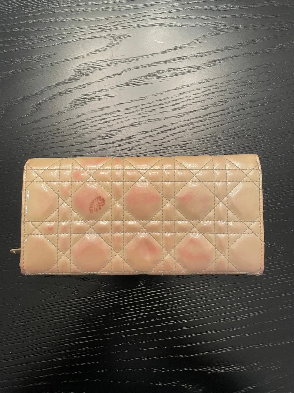Christian Dior Cannage Patent Leather Lady Dior Rendezvous Wallet AS IS